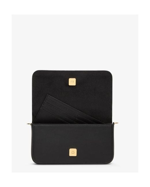 Fendi Black Graphy Logo Lettering Chain-Link Wallet