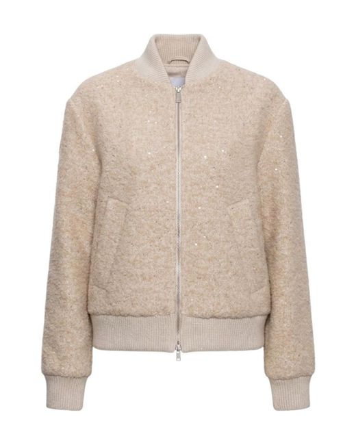 Peserico Natural Sequins Zipped Jacket