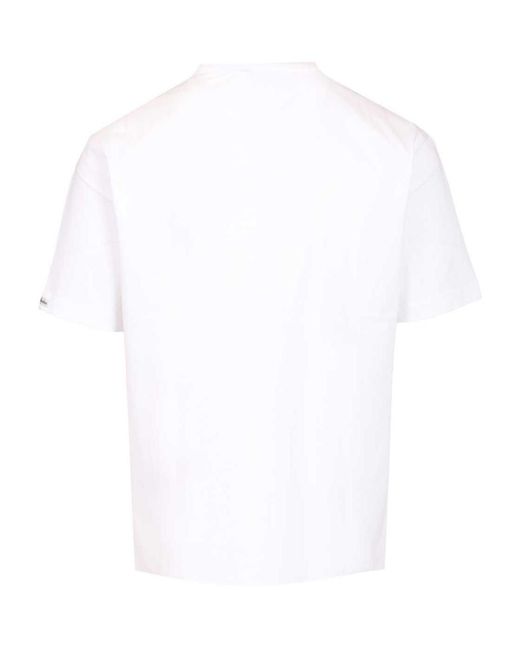 Acne White Loose-Fit Logo T-Shirt for men