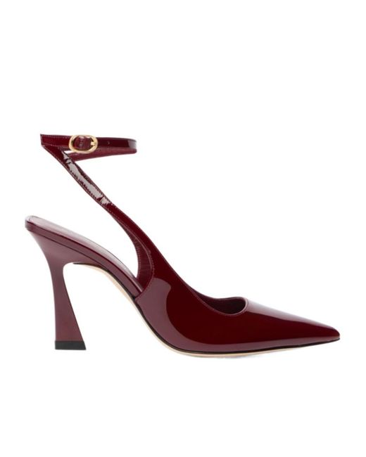 Stuart Weitzman Red Vinnie 85 Strap Pump