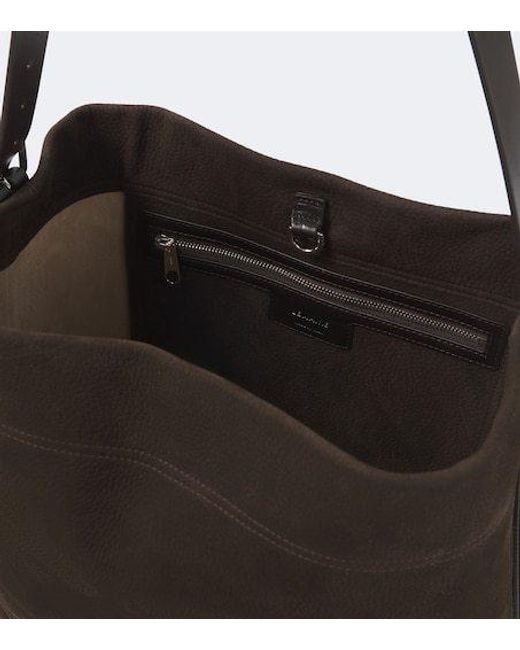 Lemaire Black Belted Leather Tote Bag for men