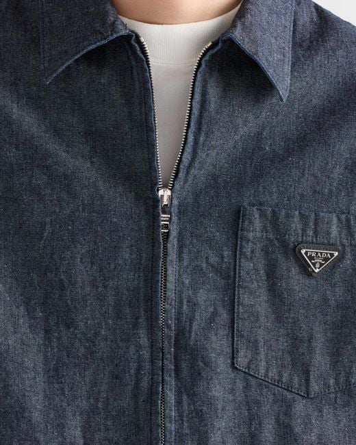 Prada Blue Chambray Shirt for men