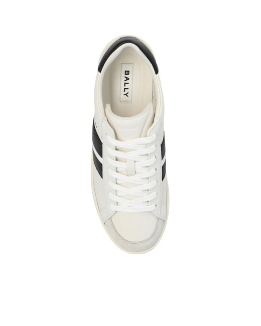 Bally White Round Toe Lace-Up Sneakers