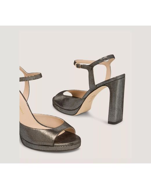 Stuart Weitzman Metallic Open-Toe High-Heeled Sandals