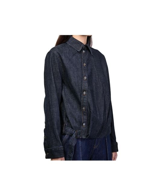 Loewe Blue Draped Denim Shirt