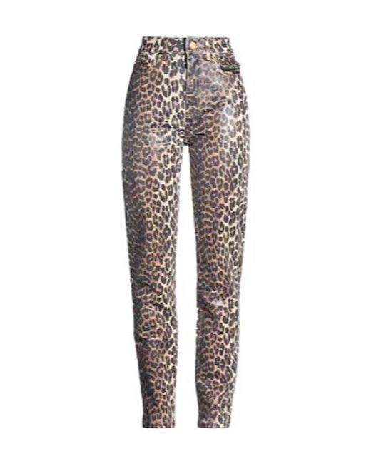 Ganni Gray Leopard Print Jeans