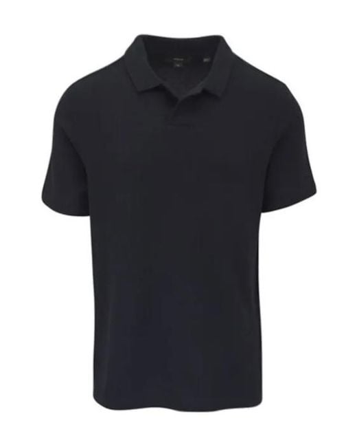 Vince Black Textured Polo Shirt for men