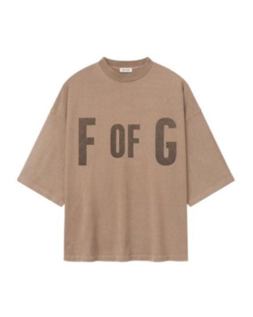 Fear Of God Natural Logo Printed Crewneck T-Shirt for men