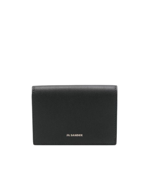 Jil Sander Black Logo-Stamp Card Holder for men