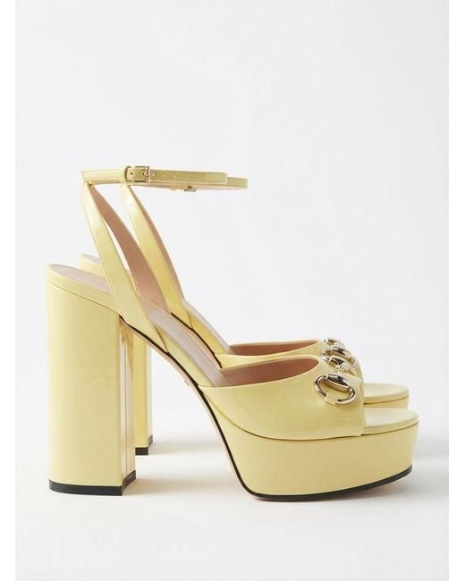 Gucci Metallic Horsebit Platform Sandals
