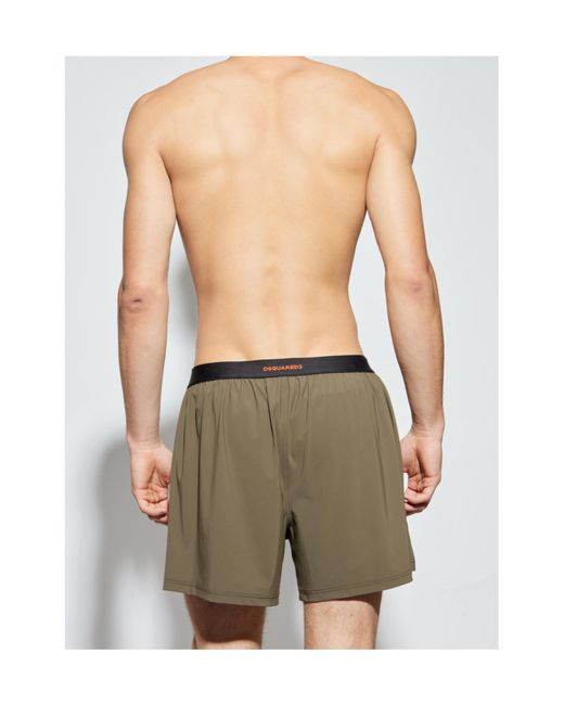 DSquared² Green Logo-Embroidered Boxers for men