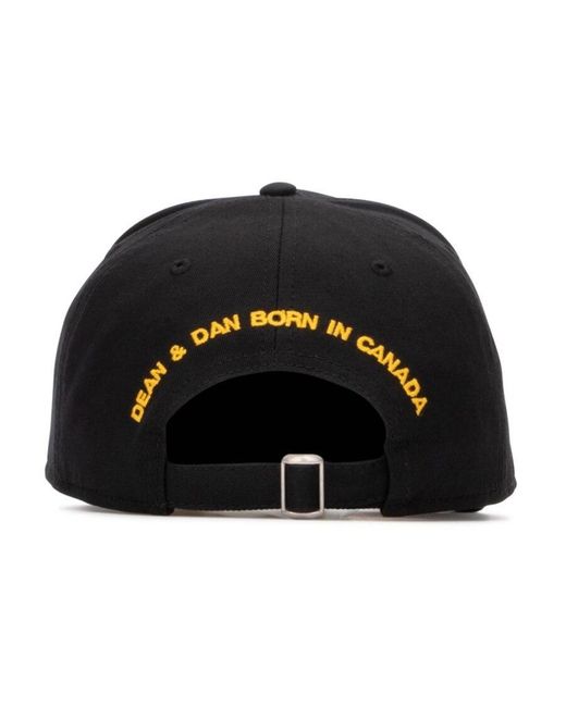 DSquared² Red Flag Patch Distressed Baseball Cap for men