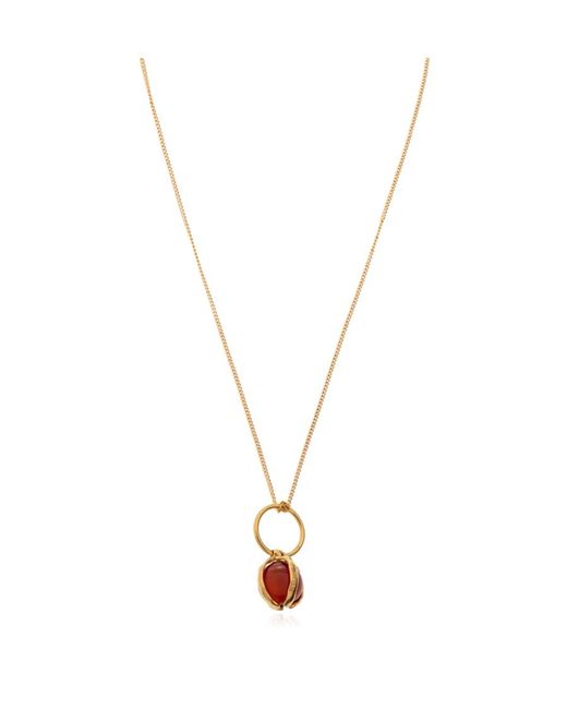 Jil Sander White Pendant Detail Chained Necklace