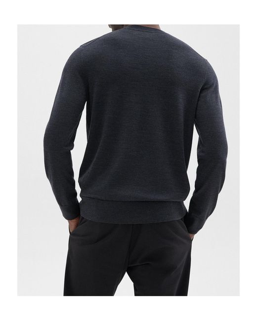 Theory Blue Crew-Neck Pullover Jumper for men