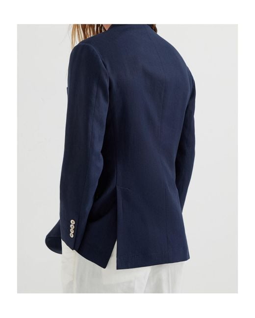 Brunello Cucinelli Blue Single-Breasted Blazer for men