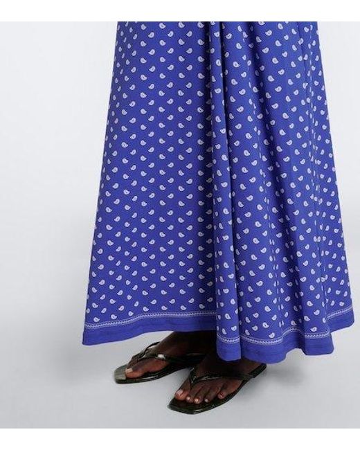 Christopher Esber Blue Ruched Orbit Bandana Maxi Dress