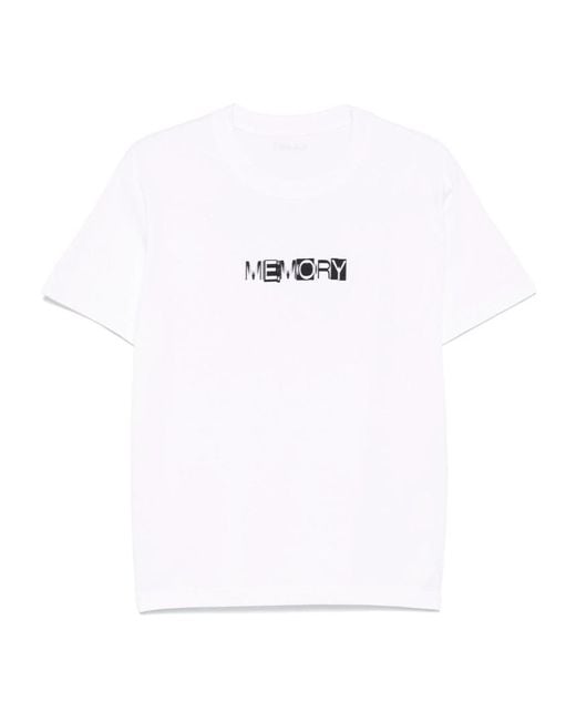 Sacai White Slogan-Print Crewneck T-Shirt