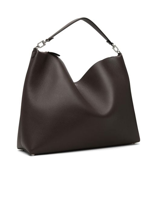 Totême  Black Bevel Grained Leather Handbag