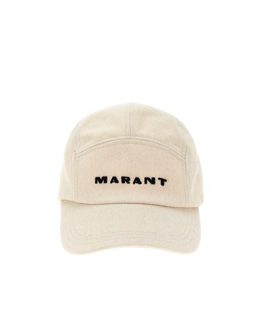 Isabel Marant Natural Logo Embroidered Baseball Cap for men