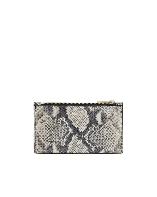 Anine Bing Gray Lucy Python Zip Wallet