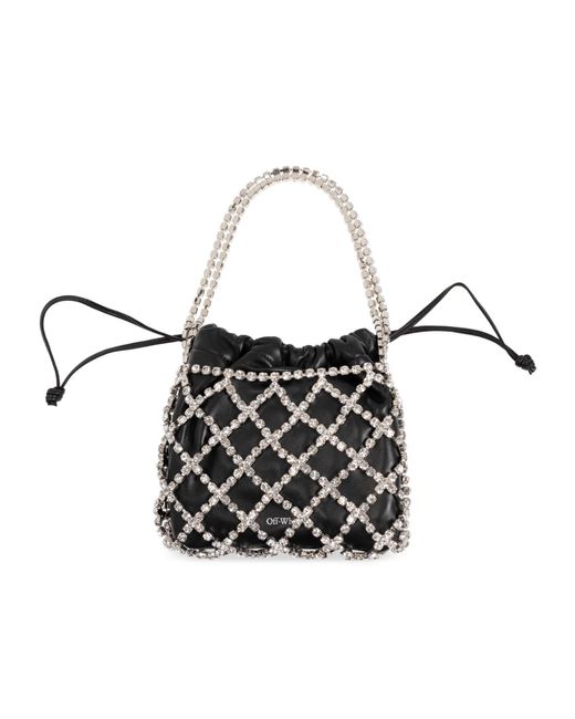 Off-White c/o Virgil Abloh White Embellished Drawstring Tote Bag