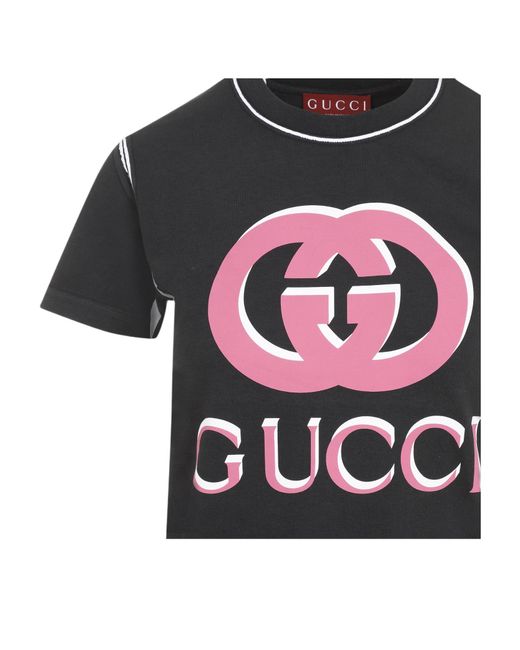 Gucci Black Logo Print T-Shirt