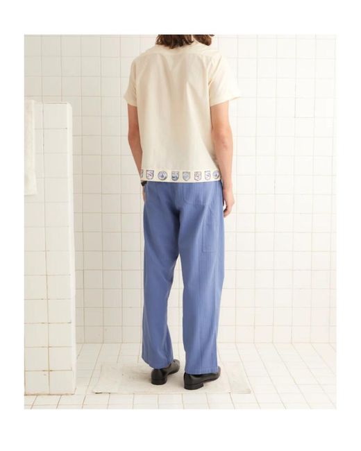 Bode White Short Sleeved Ski Season Shirt for men