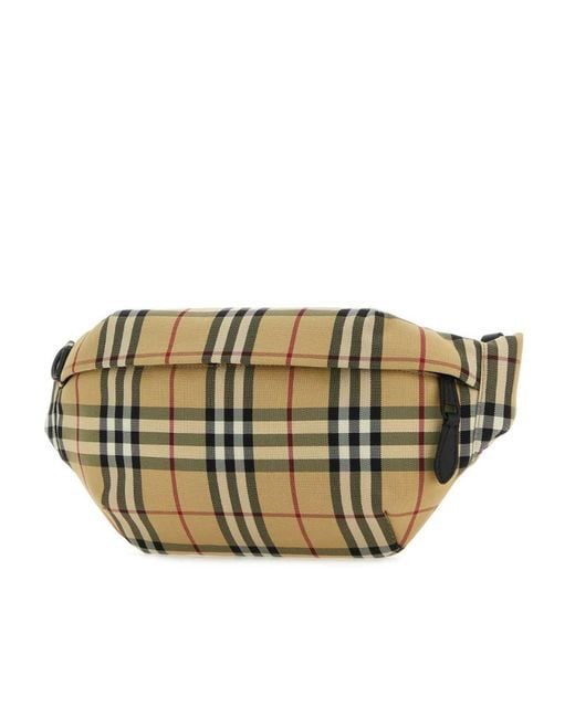 Burberry Multicolor Checked Zipped Belt Bag for men