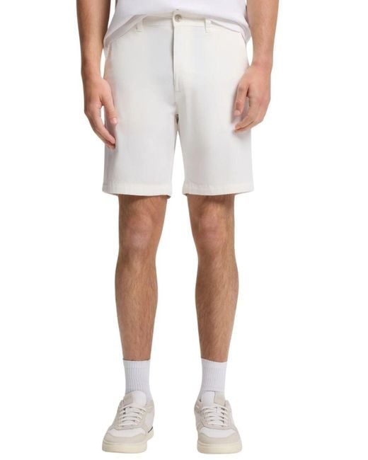 Boss White Slim-Fit Chino Shorts for men