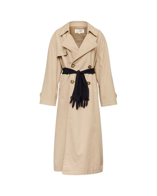 MM6 by Maison Margiela Natural Glove-Detailed Trench Coat