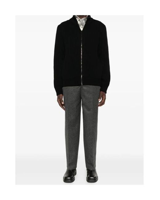 Roberto Collina Blue Zippered Ribbed Sweater for men