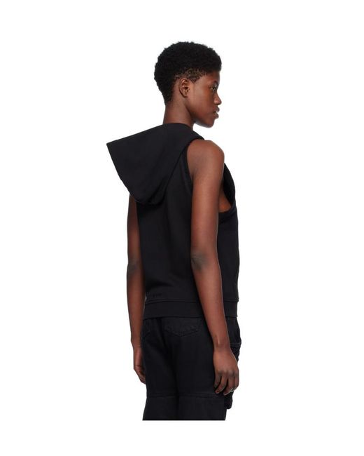 we11done Black Sleeveless Hooded Vest