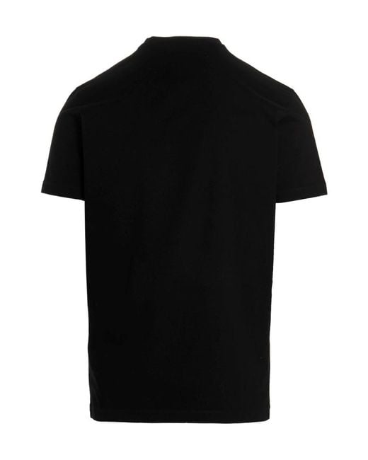 DSquared² Black Graphic Printed Crewneck T-Shirt for men