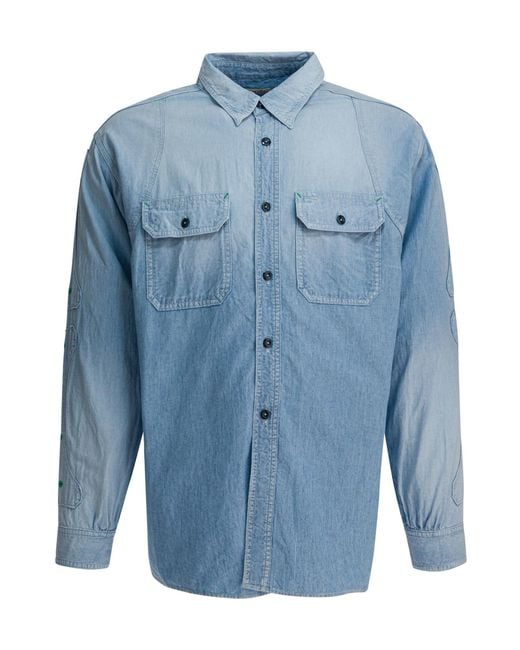 Kapital Blue Long-Sleeved Shirt for men