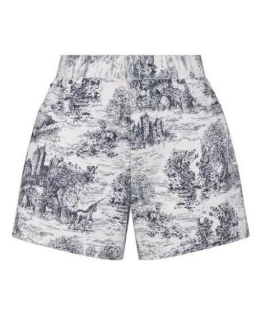 Dior Blue Christian Toile De Jouy Scotland Patterned Shorts