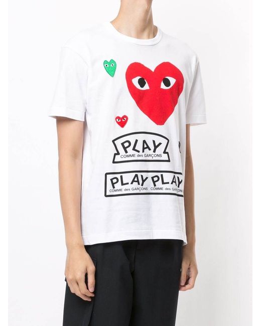 Comme des Garçons Red Heart-Patch T-Shirt for men