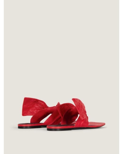 Givenchy Red Boudoir Bow Thong Slides