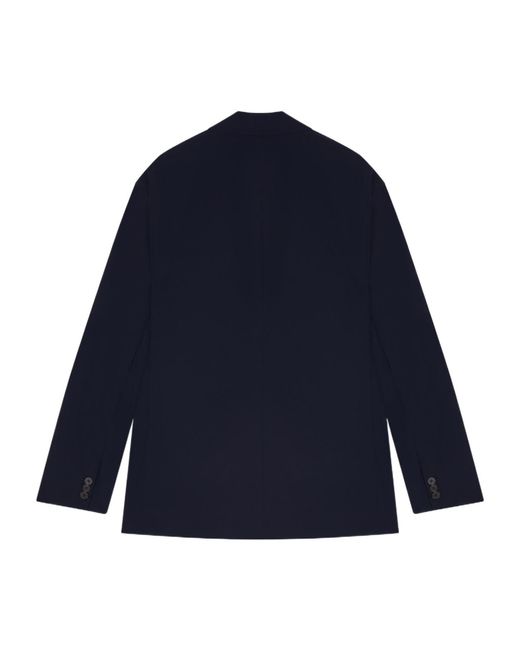 Emporio Armani Blue Travel Essential Stretch Single-Breasted Blazer for men