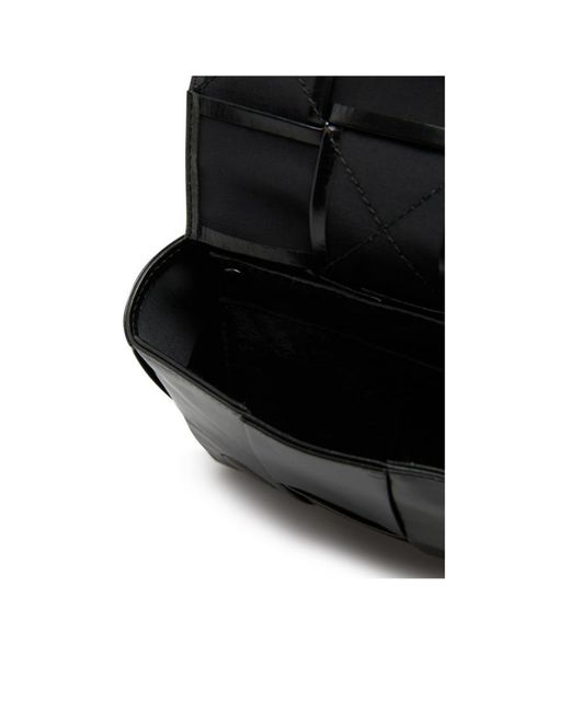Bottega Veneta Black Logo Logo Flip Shoulder Bag for men