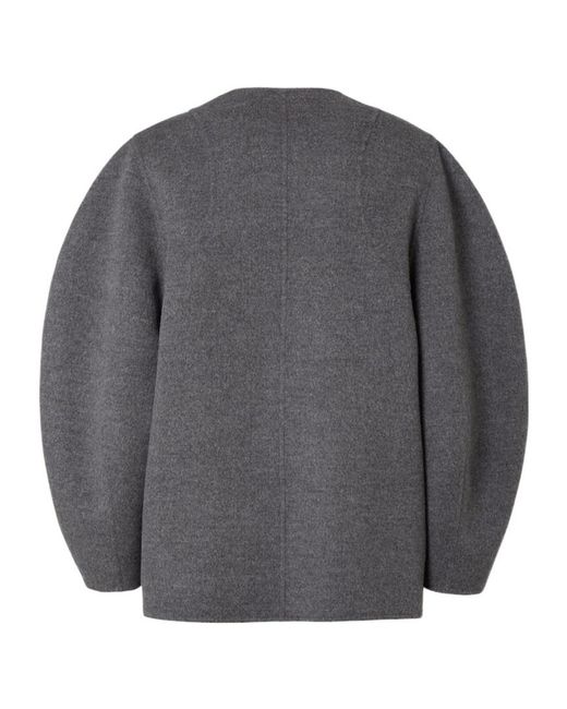 Fendi Gray Single-Breasted Cocoon-Style Short Jacket