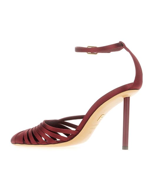 Ferragamo Pink Hollowed-Out High-Heeled Sandals