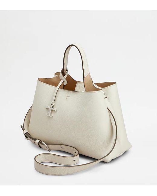 Tod's Natural Logo Printed Small Tote Bag