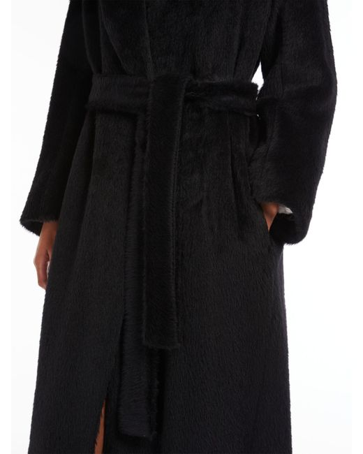 Max Mara Blue Wool And Cashmere Belted Coat