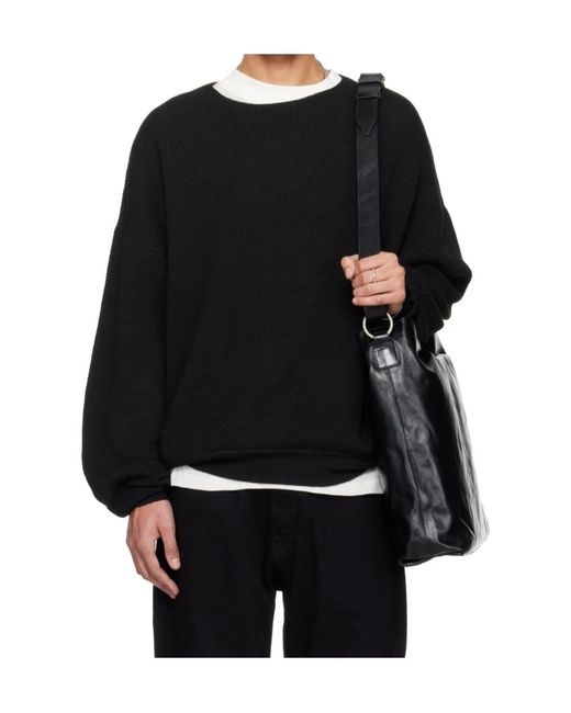 Fear Of God Black Waffle Crewneck Sweater for men