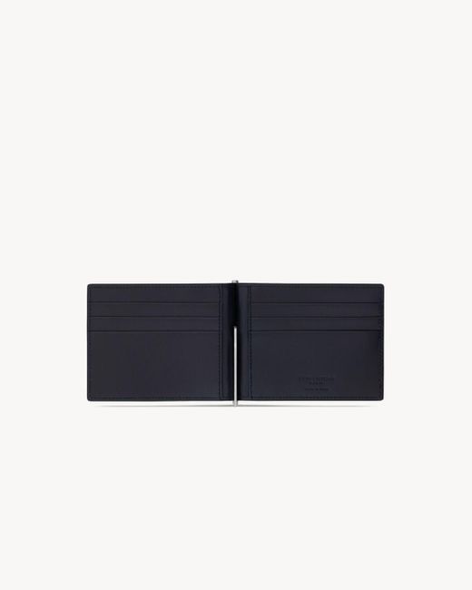 Saint Laurent Blue Paris Bill Clip Wallet for men