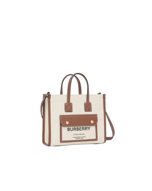 Burberry Natural Logo Printed Mini Freya Tote Bag