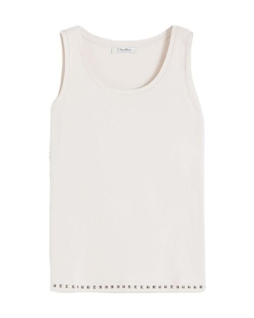 Max Mara White Sleeveless Vest Top