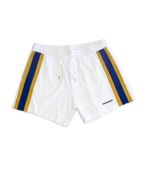 DSquared² White Logo Shorts for men