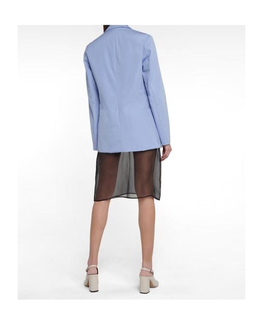 Dries Van Noten Blue Long-Sleeved Suit Jacket