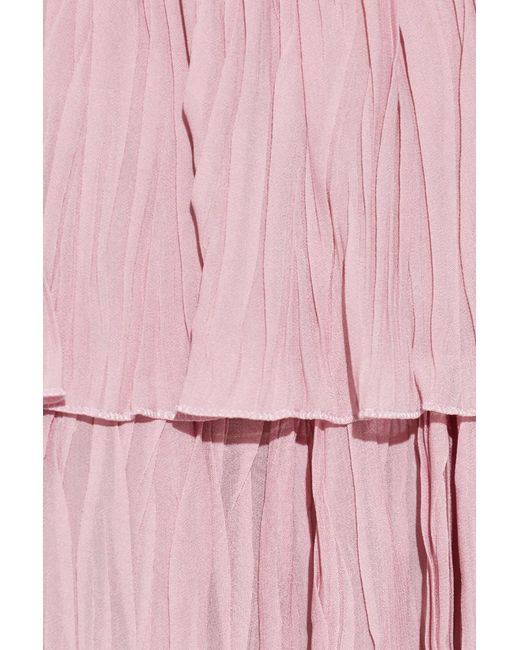 Blumarine Pink Tiered Asymmetric Pleated Skirt